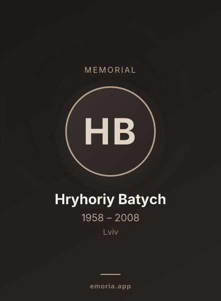 Memorial portrait of Hryhoriy Batych