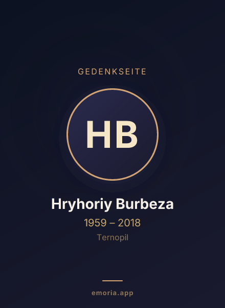 Gedenkportrait von Hryhoriy Burbeza