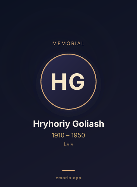 Memorial portrait of Hryhoriy Goliash