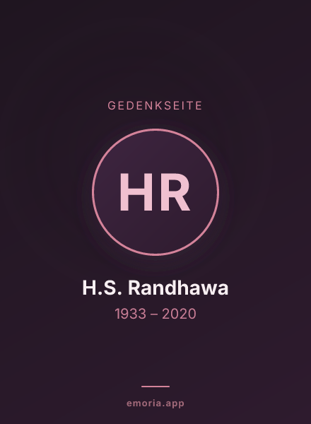Gedenkportrait von H.S. Randhawa