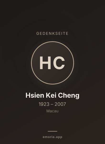 Gedenkportrait von Hsien Kei Cheng