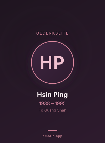 Gedenkportrait von Hsin Ping