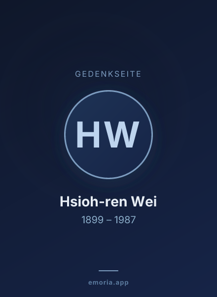 Gedenkportrait von Hsioh-ren Wei