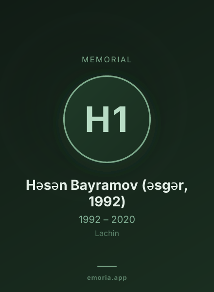 Memorial portrait of Həsən Bayramov (əsgər, 1992)