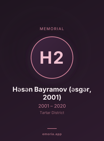 Memorial portrait of Həsən Bayramov (əsgər, 2001)
