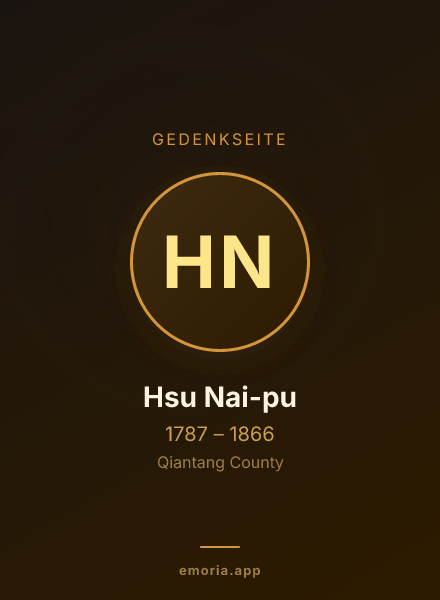 Gedenkportrait von Hsu Nai-pu