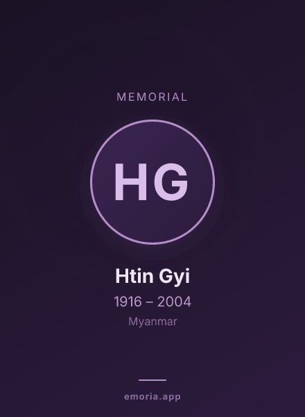 Memorial portrait of Htin Gyi