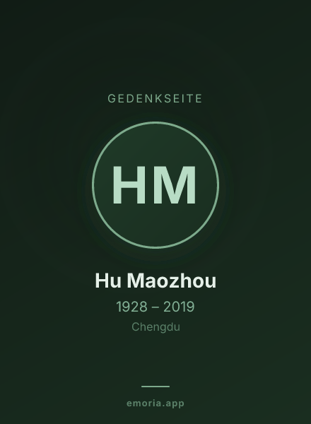 Gedenkportrait von Hu Maozhou