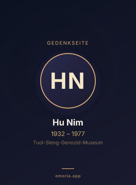 Gedenkportrait von Hu Nim