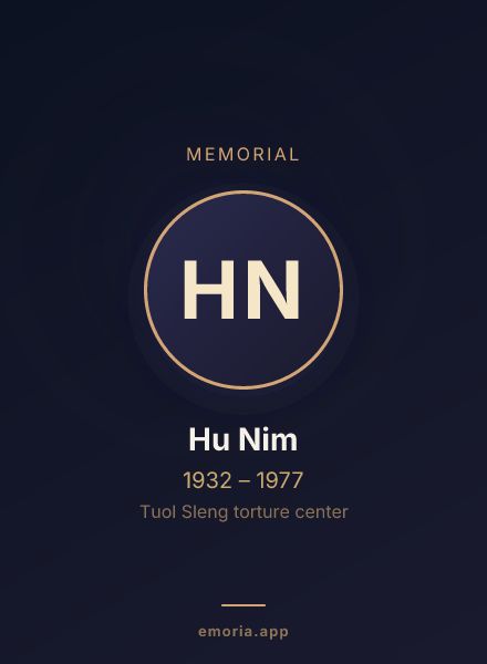Memorial portrait of Hu Nim