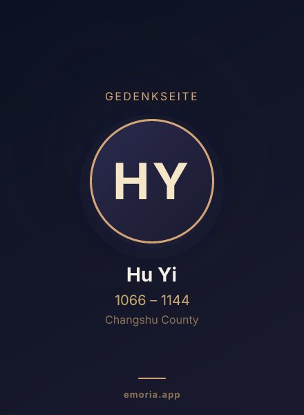 Gedenkportrait von Hu Yi