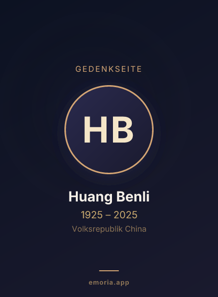 Gedenkportrait von Huang Benli