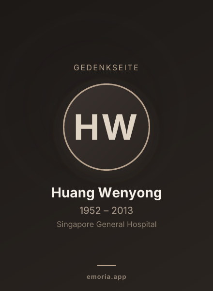 Gedenkportrait von Huang Wenyong