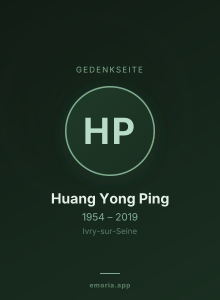 Gedenkportrait von Huang Yong Ping