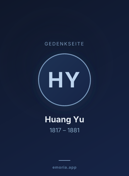 Gedenkportrait von Huang Yu