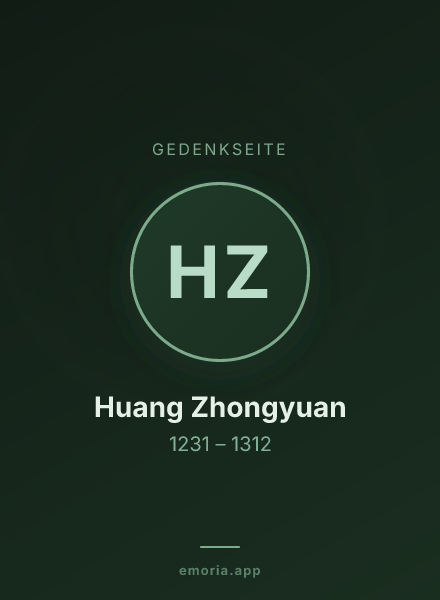 Gedenkportrait von Huang Zhongyuan