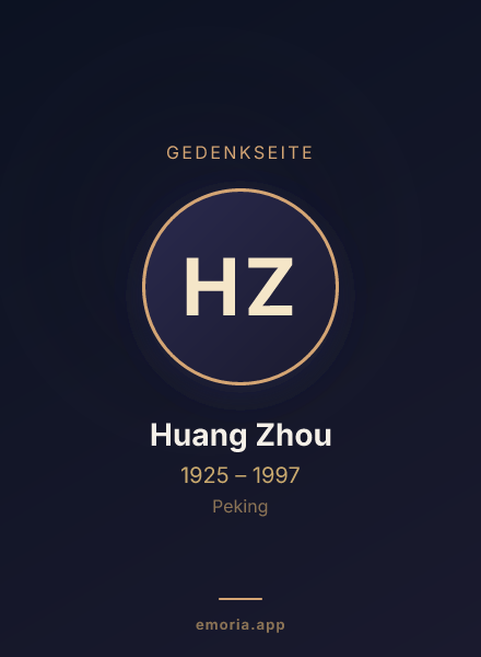 Gedenkportrait von Huang Zhou