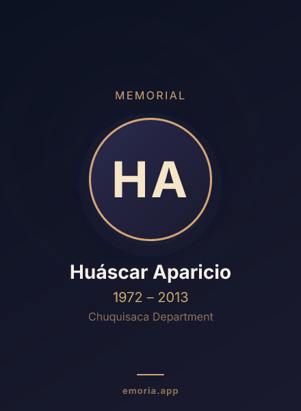 Memorial portrait of Huáscar Aparicio