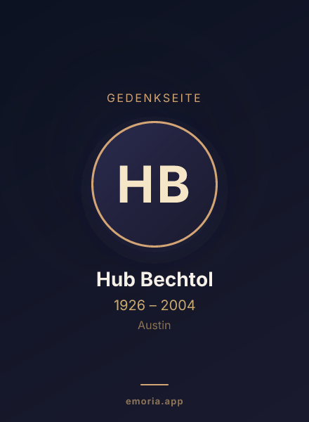 Gedenkportrait von Hub Bechtol