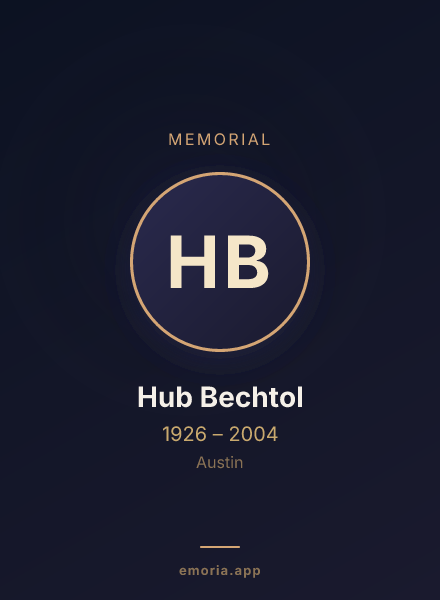 Memorial portrait of Hub Bechtol