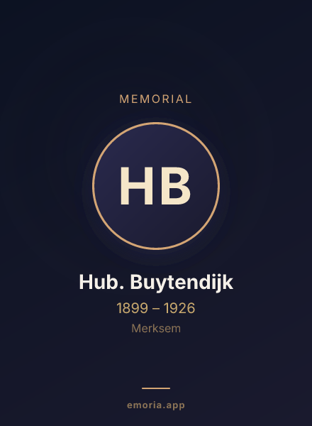 Memorial portrait of Hub. Buytendijk