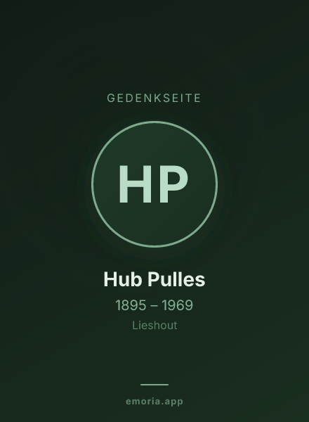 Gedenkportrait von Hub Pulles