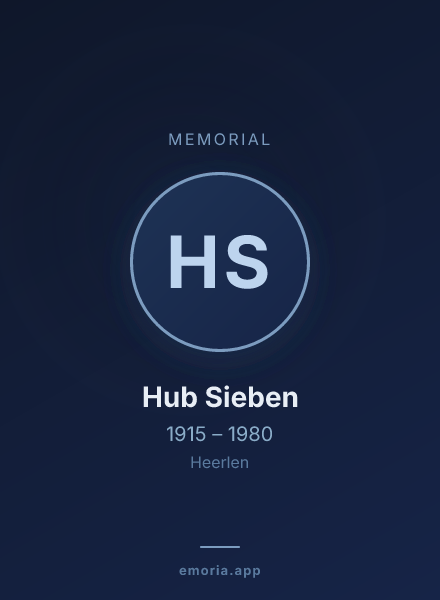 Memorial portrait of Hub Sieben