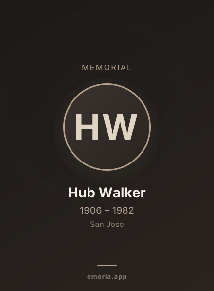 Memorial portrait of Hub Walker