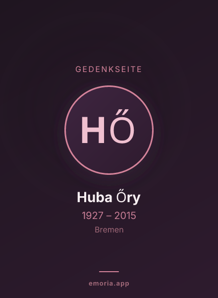 Gedenkportrait von Huba Őry