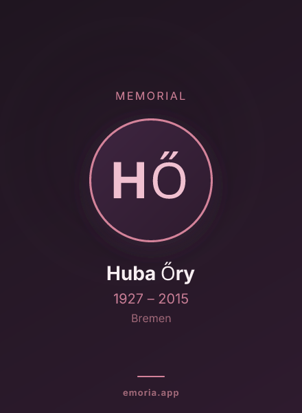Memorial portrait of Huba Őry