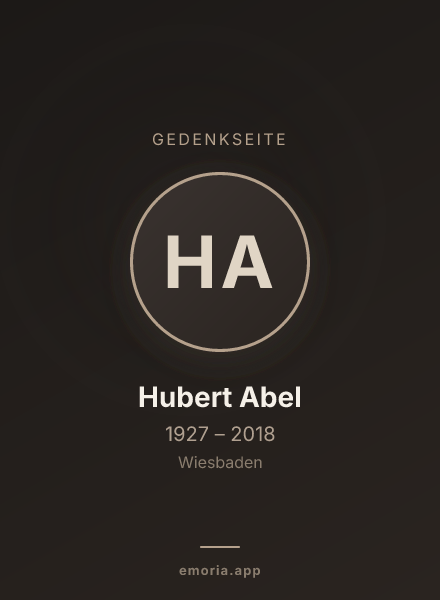 Gedenkportrait von Hubert Abel