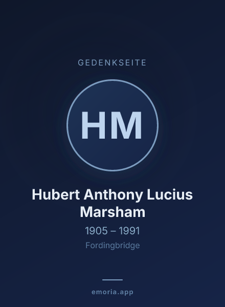 Gedenkportrait von Hubert Anthony Lucius Marsham