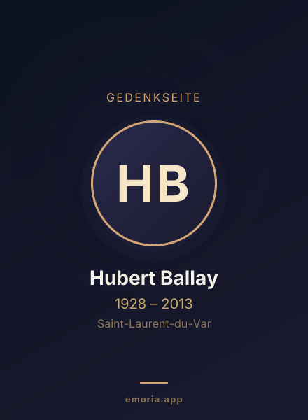 Gedenkportrait von Hubert Ballay