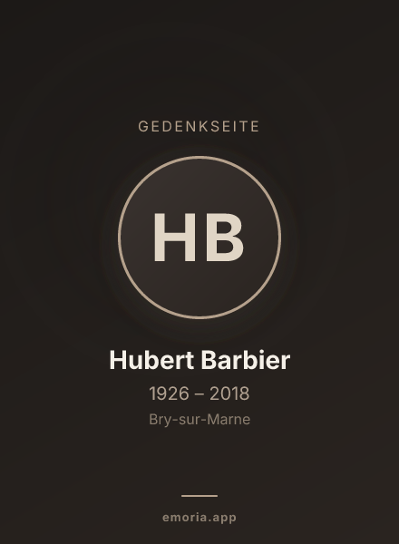 Gedenkportrait von Hubert Barbier