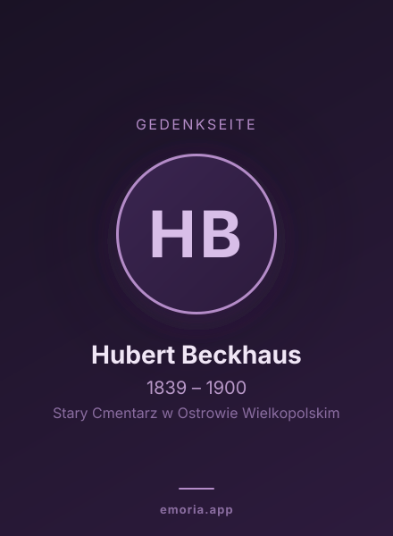 Gedenkportrait von Hubert Beckhaus