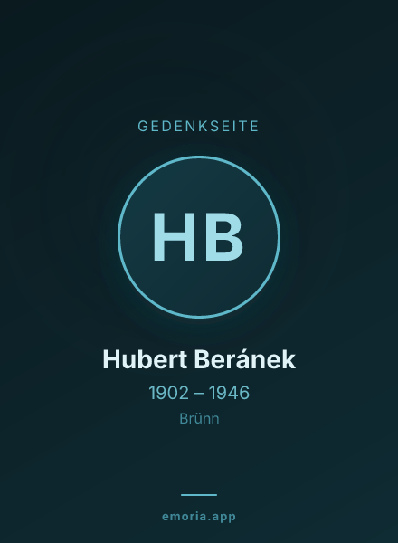 Gedenkportrait von Hubert Beránek