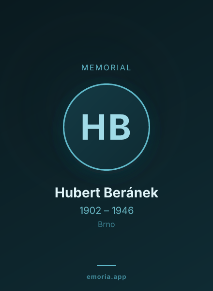Memorial portrait of Hubert Beránek