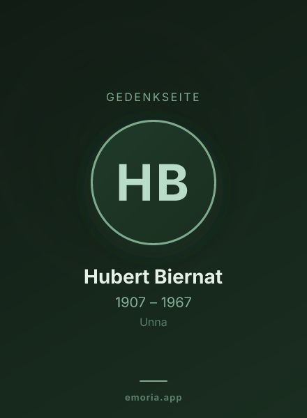 Gedenkportrait von Hubert Biernat