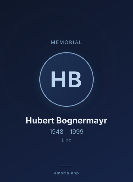 Memorial portrait of Hubert Bognermayr