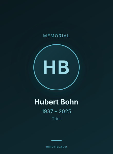 Memorial portrait of Hubert Bohn