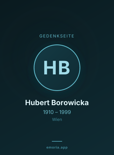 Gedenkportrait von Hubert Borowicka