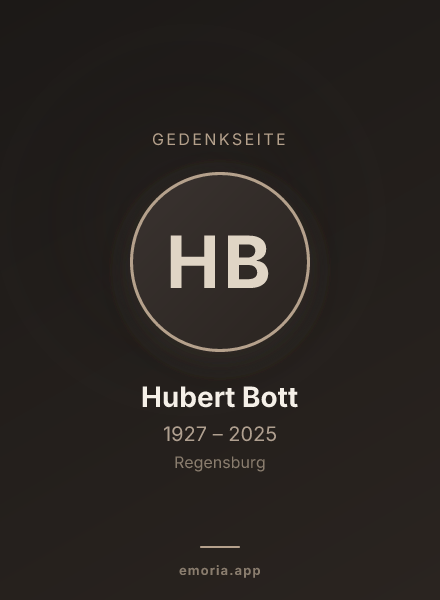 Gedenkportrait von Hubert Bott