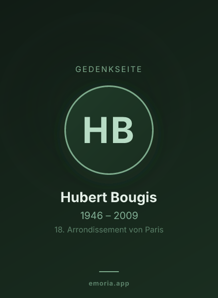 Gedenkportrait von Hubert Bougis