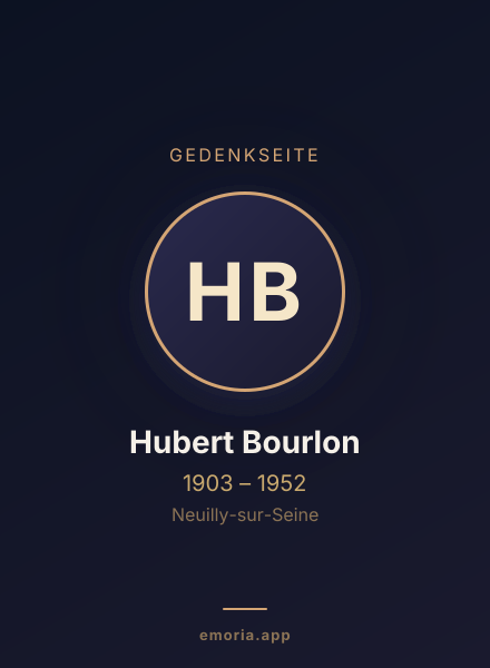 Gedenkportrait von Hubert Bourlon