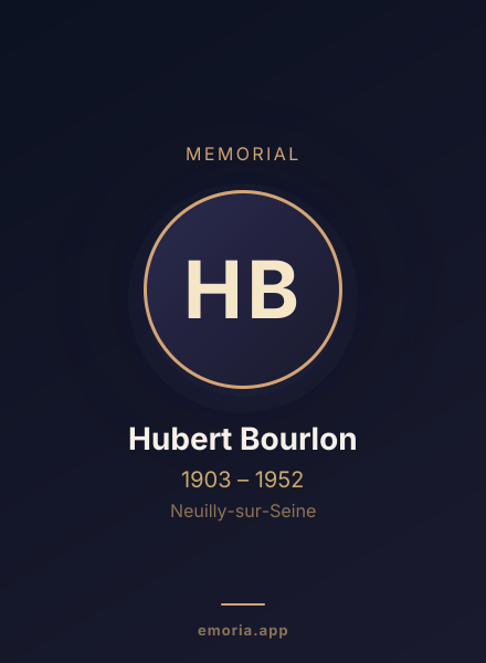 Memorial portrait of Hubert Bourlon