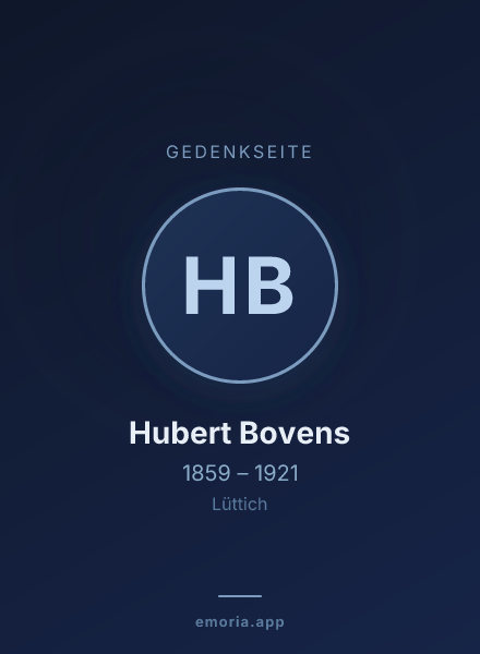 Gedenkportrait von Hubert Bovens