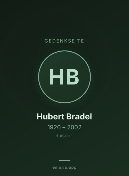 Gedenkportrait von Hubert Bradel