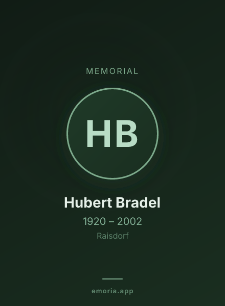 Memorial portrait of Hubert Bradel