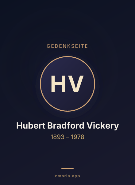Gedenkportrait von Hubert Bradford Vickery