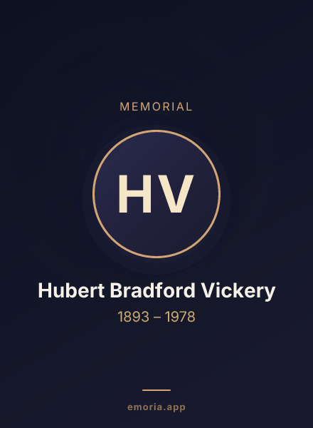 Memorial portrait of Hubert Bradford Vickery